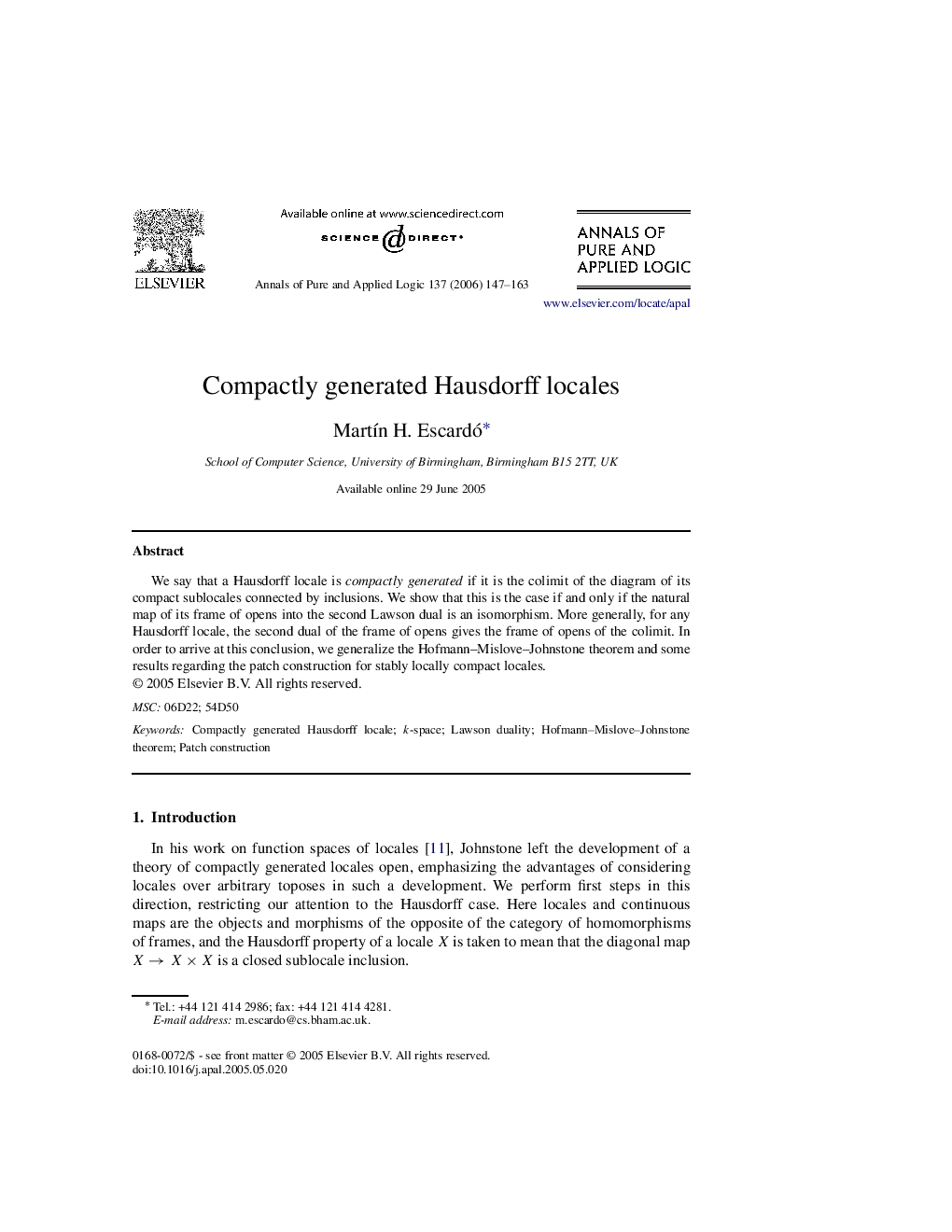 Compactly generated Hausdorff locales