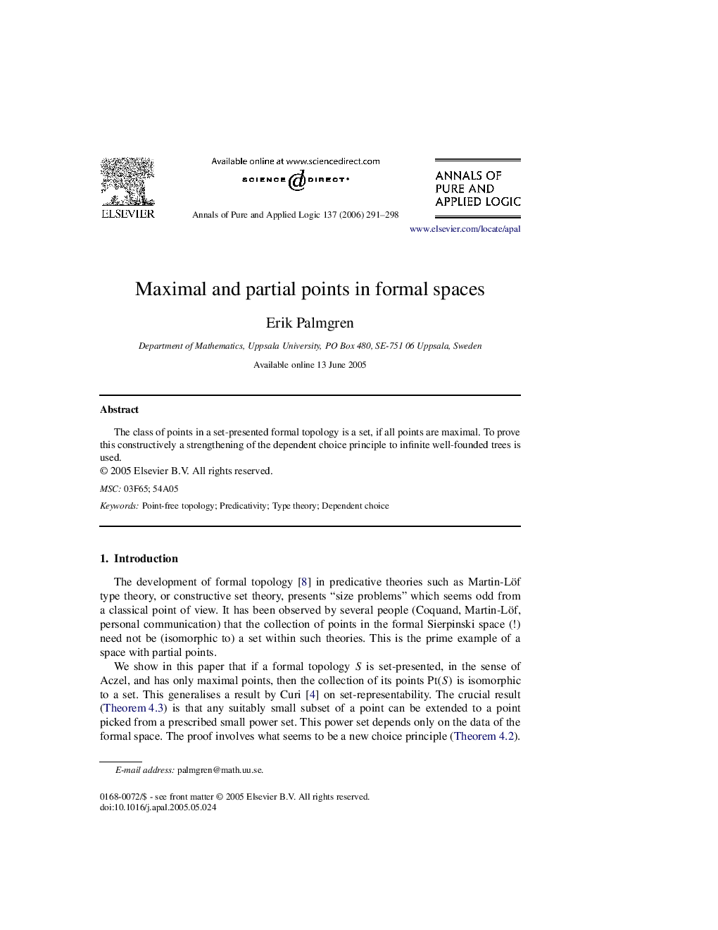 Maximal and partial points in formal spaces
