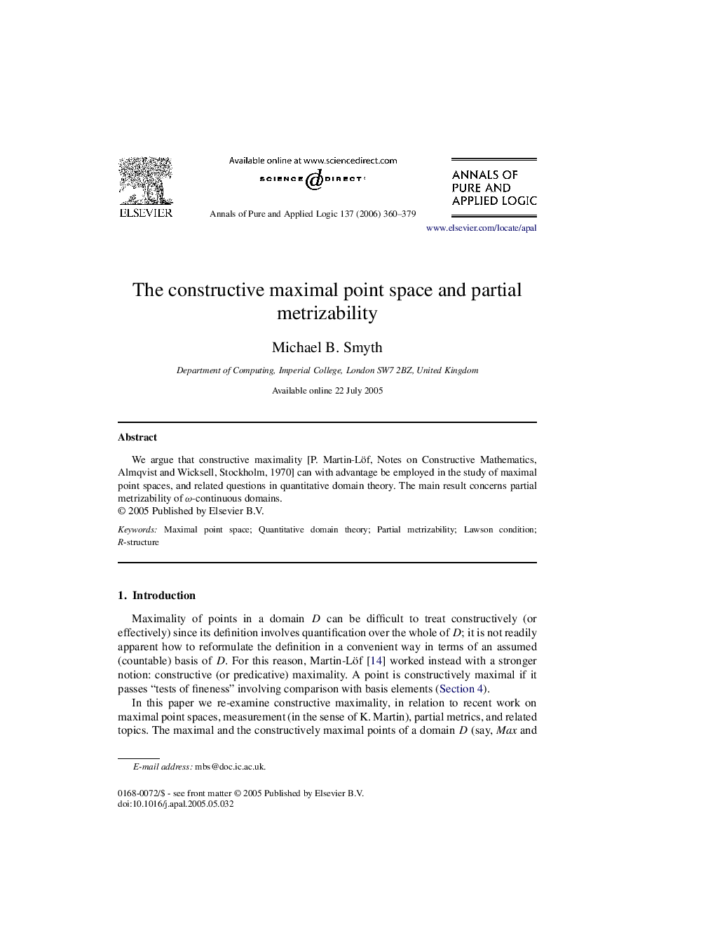 The constructive maximal point space and partial metrizability