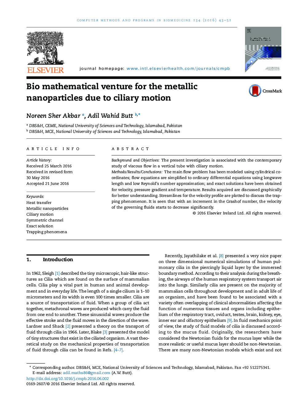 Bio mathematical venture for the metallic nanoparticles due to ciliary motion