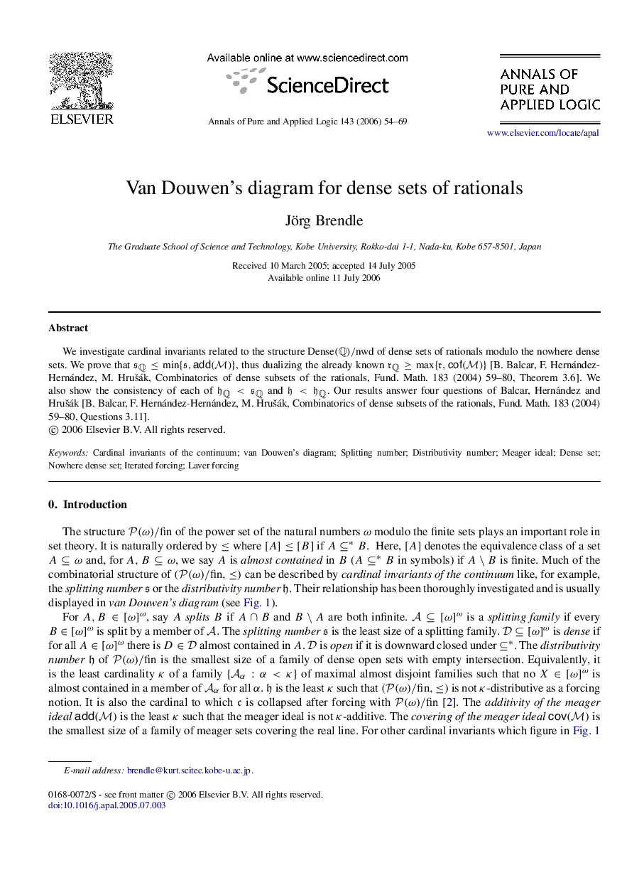 Van Douwen’s diagram for dense sets of rationals