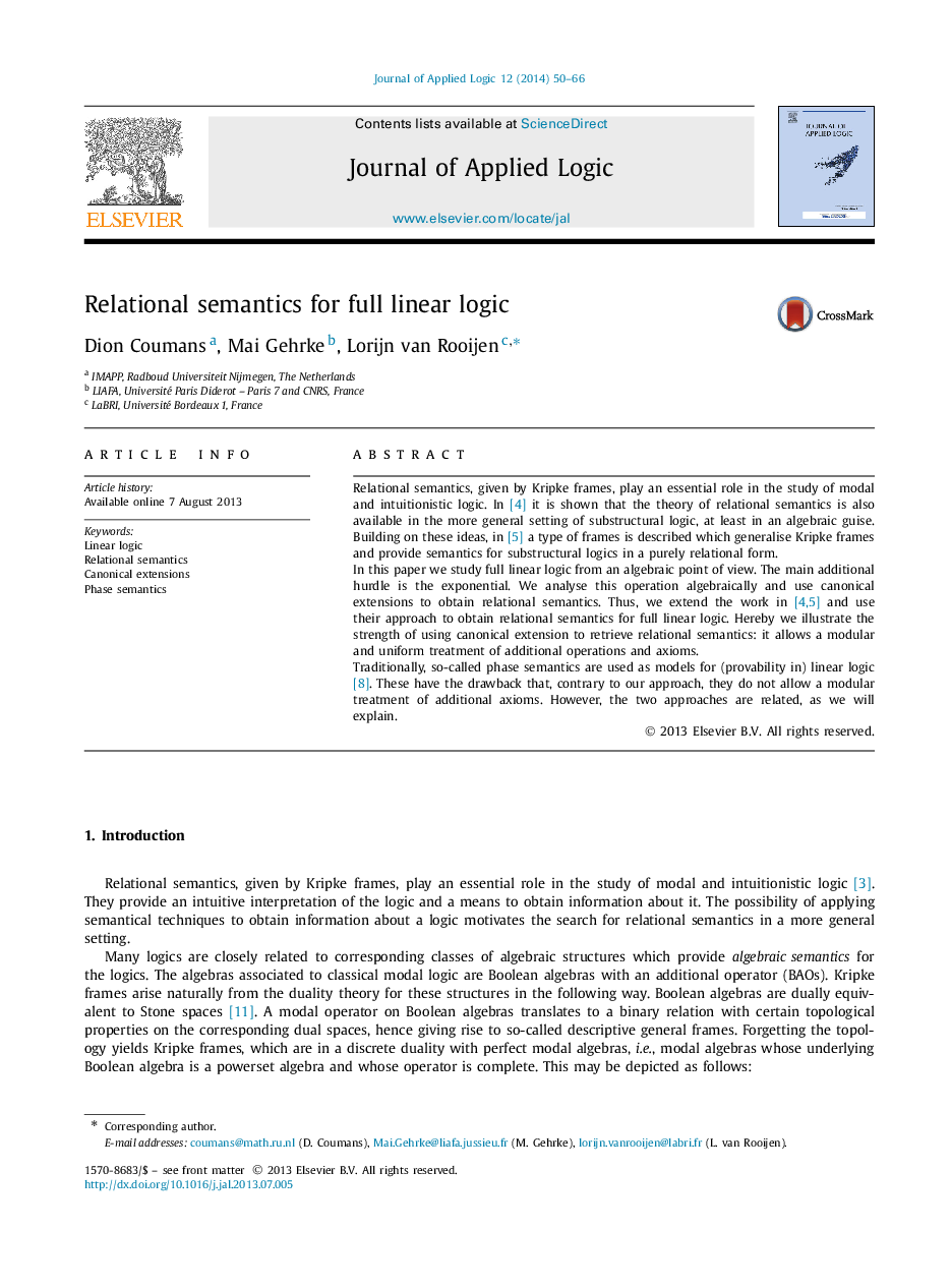 Relational semantics for full linear logic