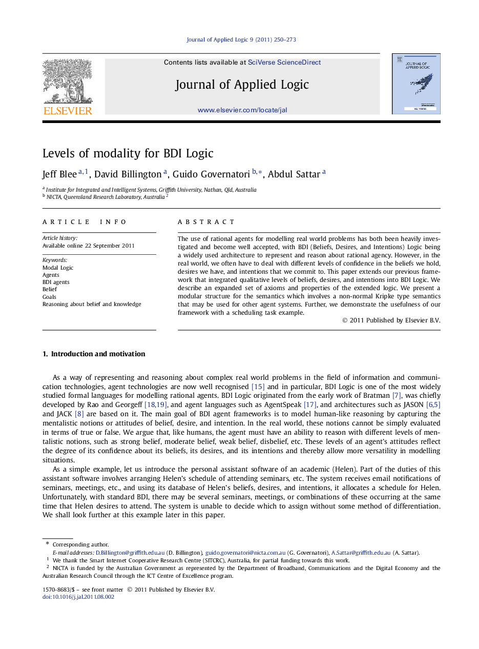 Levels of modality for BDI Logic