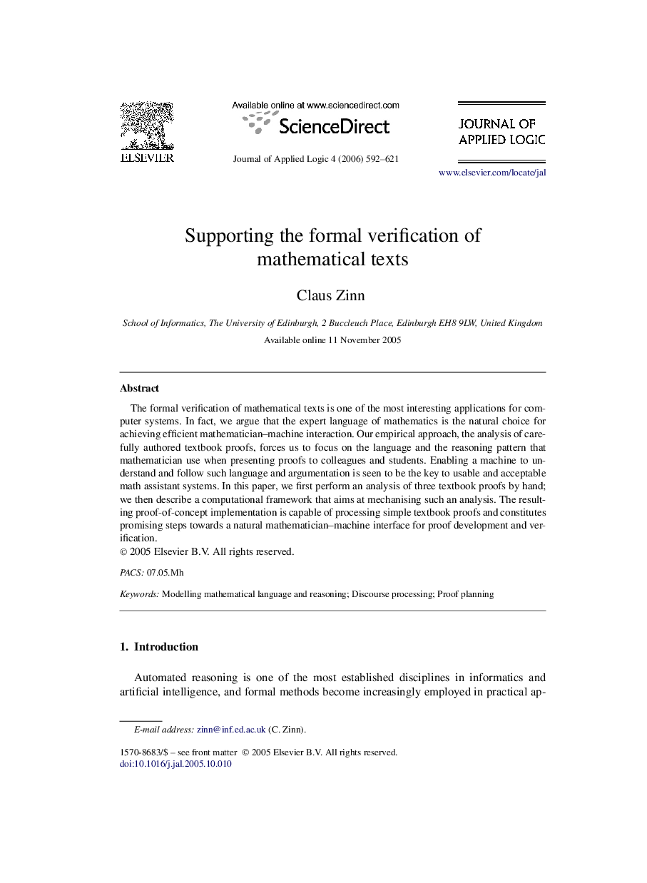 Supporting the formal verification of mathematical texts