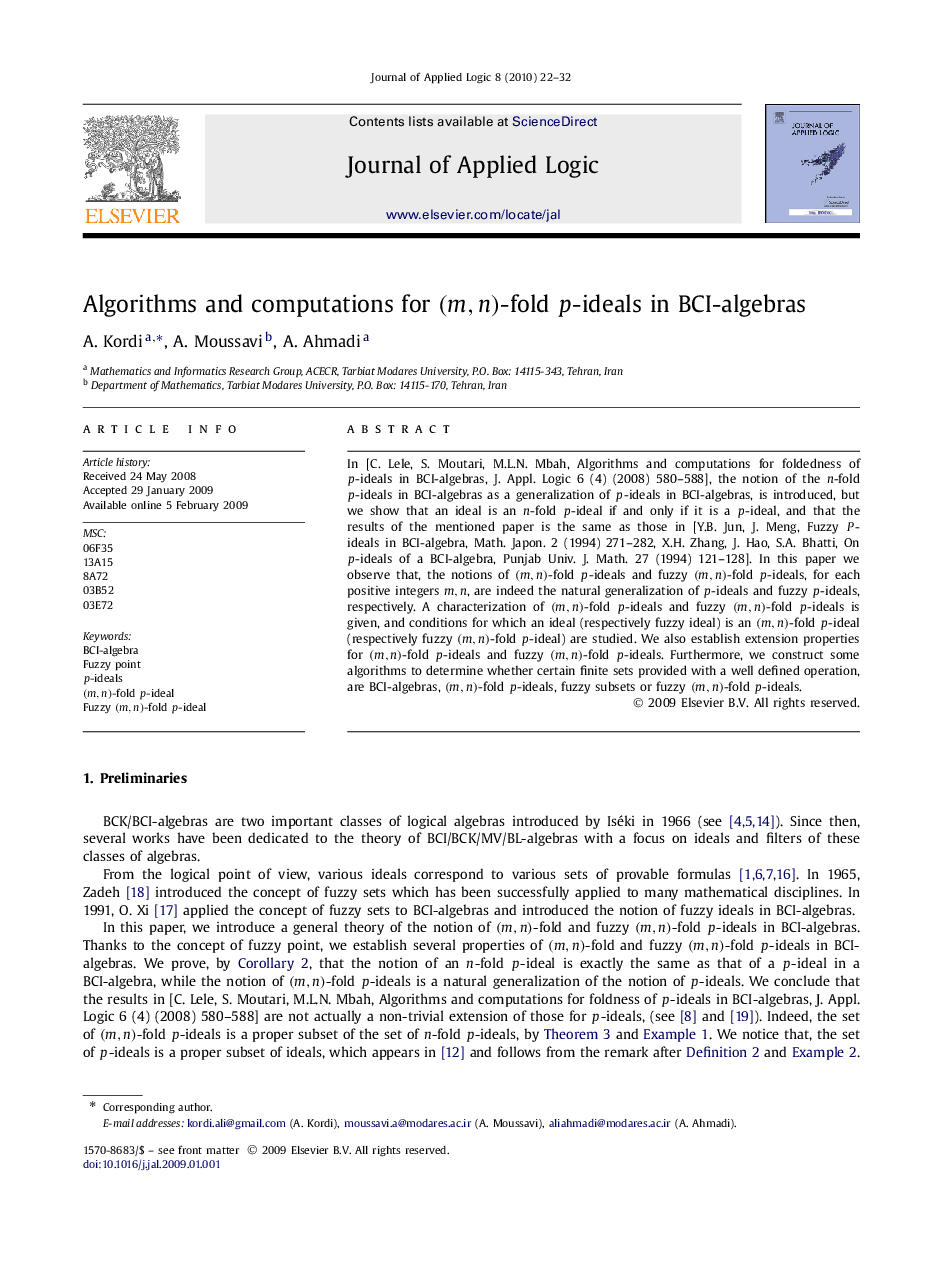 Algorithms and computations for (m,n)-fold p-ideals in BCI-algebras