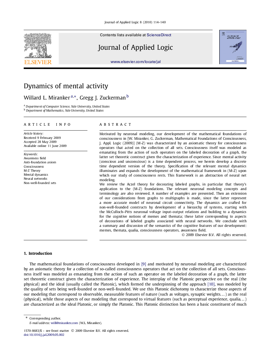 Dynamics of mental activity