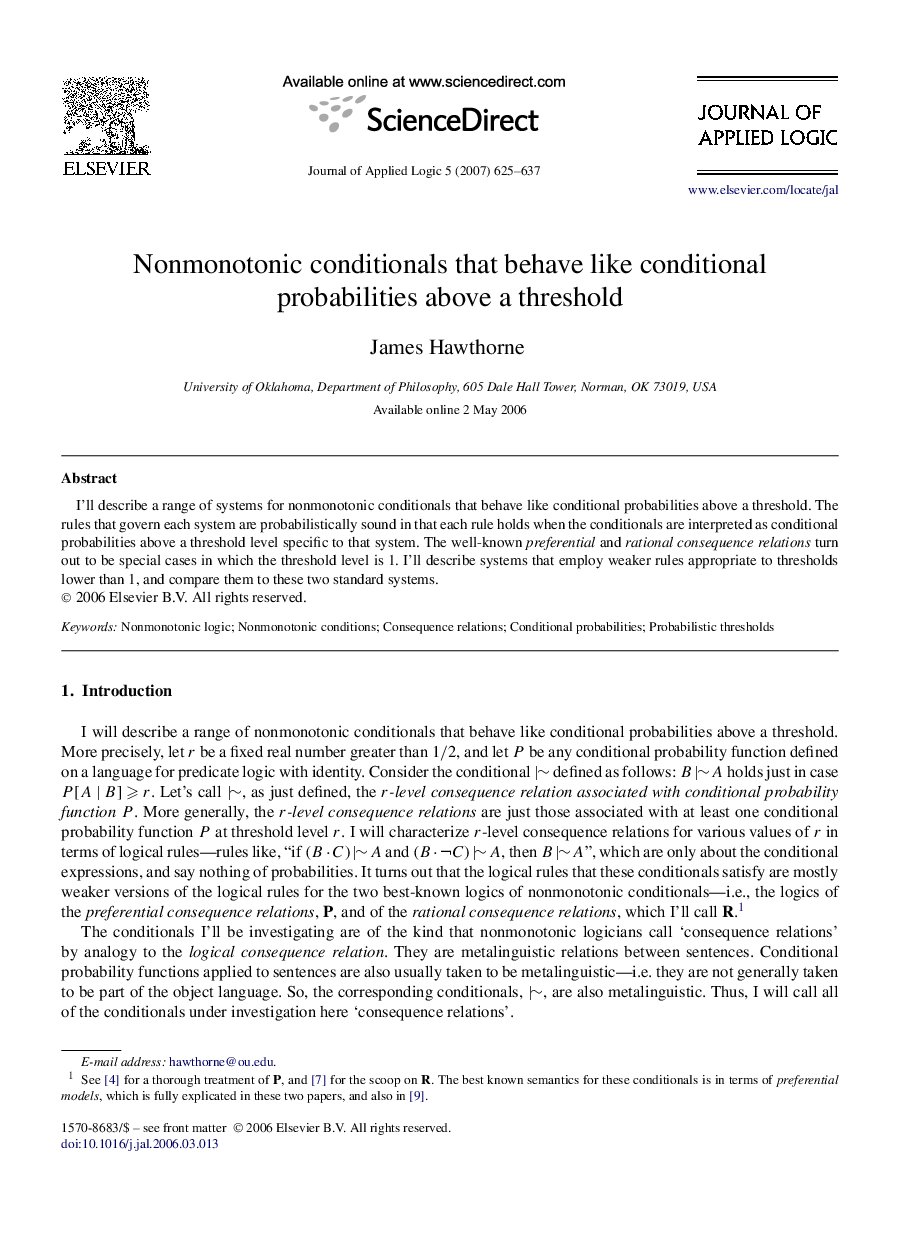 Nonmonotonic conditionals that behave like conditional probabilities above a threshold