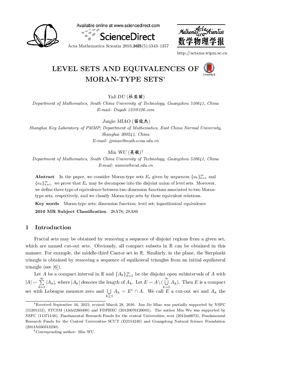 Level sets and equivalences of moran-type sets 