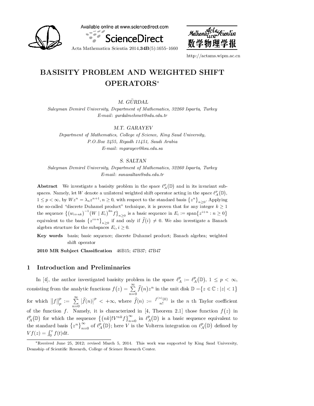 Basisity problem and weighted shift operators 