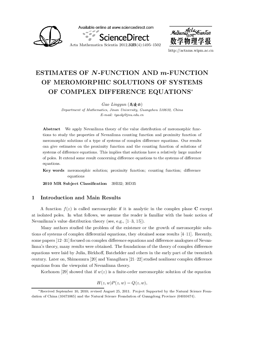 Estimates of N-function and m-function of meromorphic solutions of systems of complex difference equations 