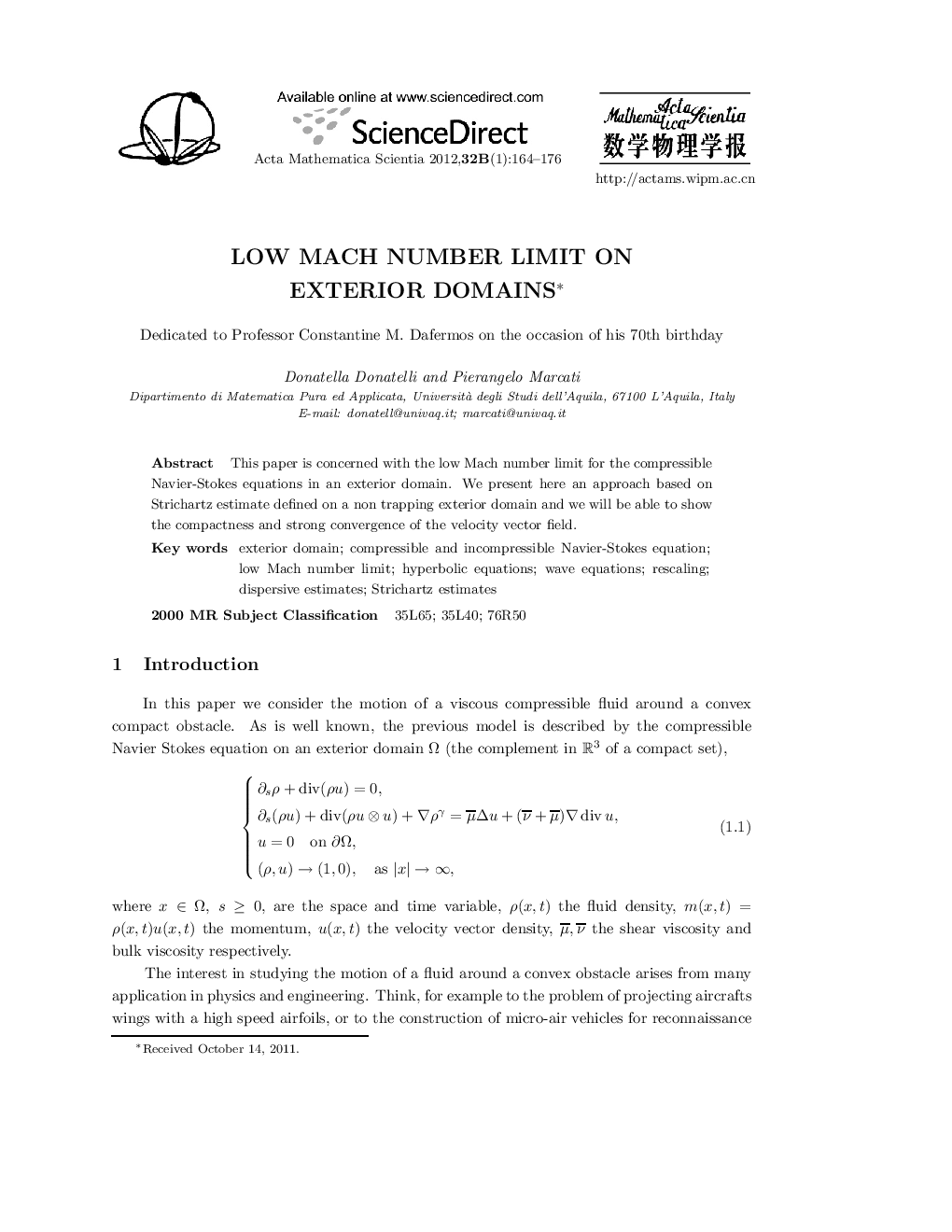 Low Mach Number Limit on Exterior Domains