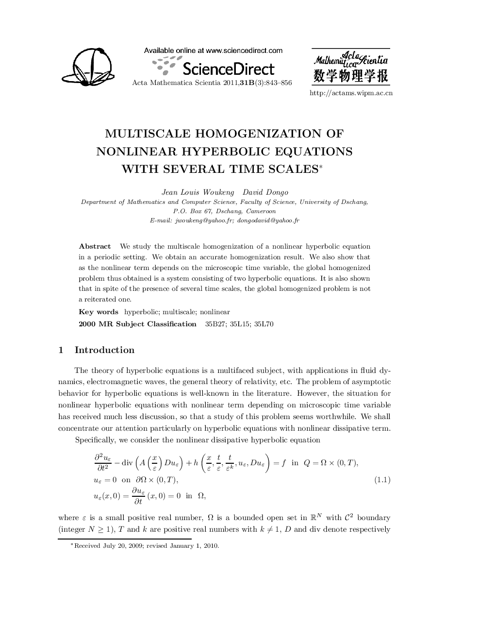 Multiscale homogenization of nonlinear hyperbolic equations with several time scales