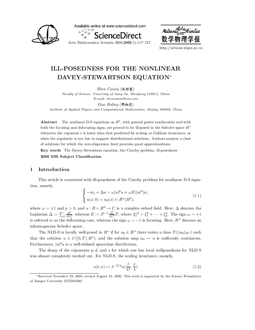 Ill-Posedness for the Nonlinear Davey-Stewartson Equation 