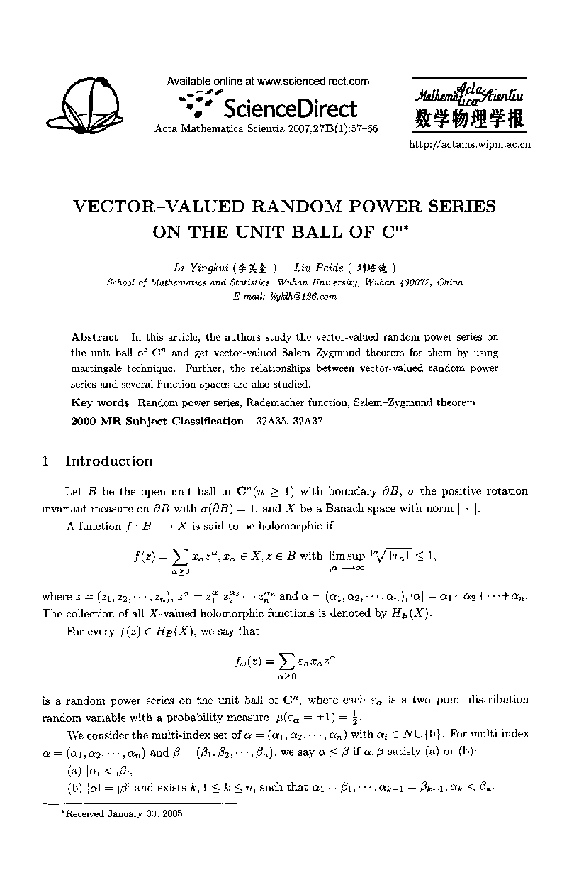 Vector-valued random power series on the unit ball of Cn