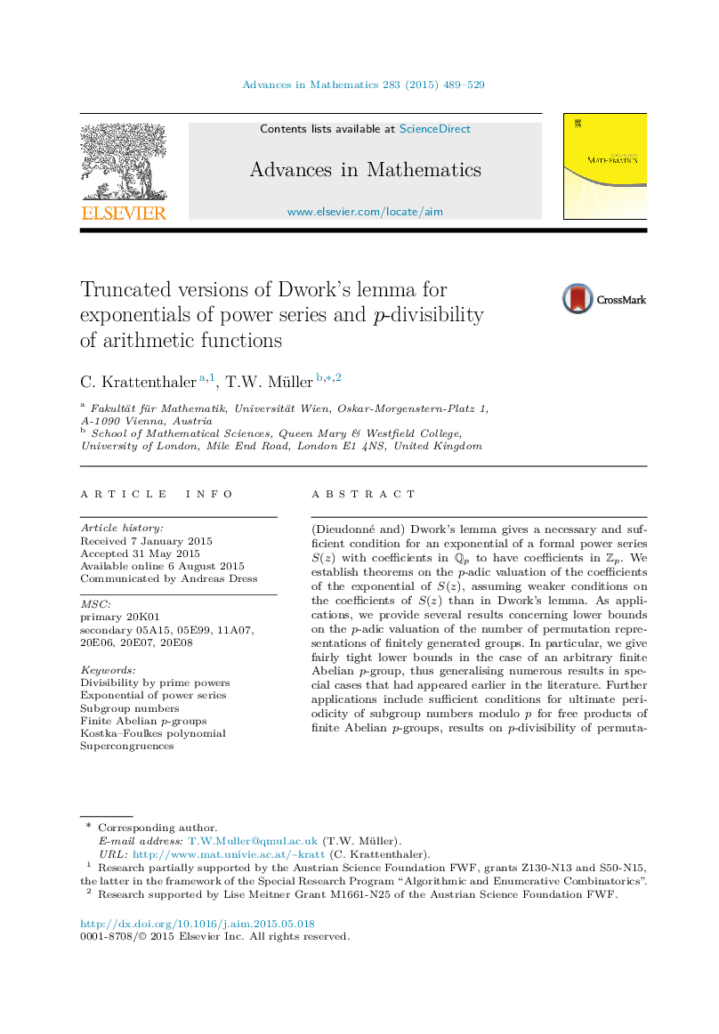 Truncated versions of Dwork's lemma for exponentials of power series and p-divisibility of arithmetic functions