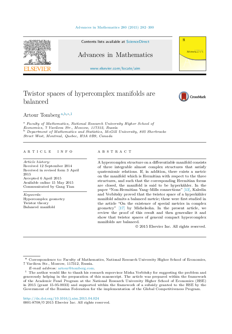 Twistor spaces of hypercomplex manifolds are balanced