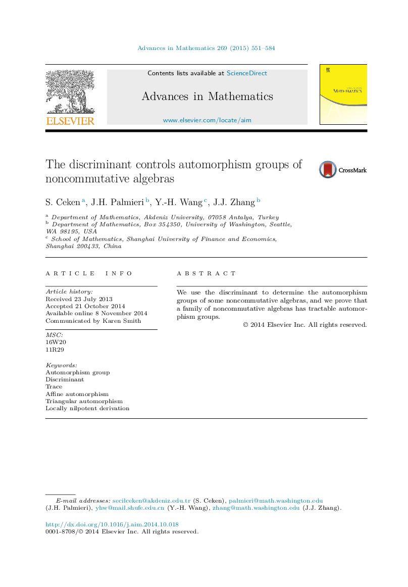 The discriminant controls automorphism groups of noncommutative algebras