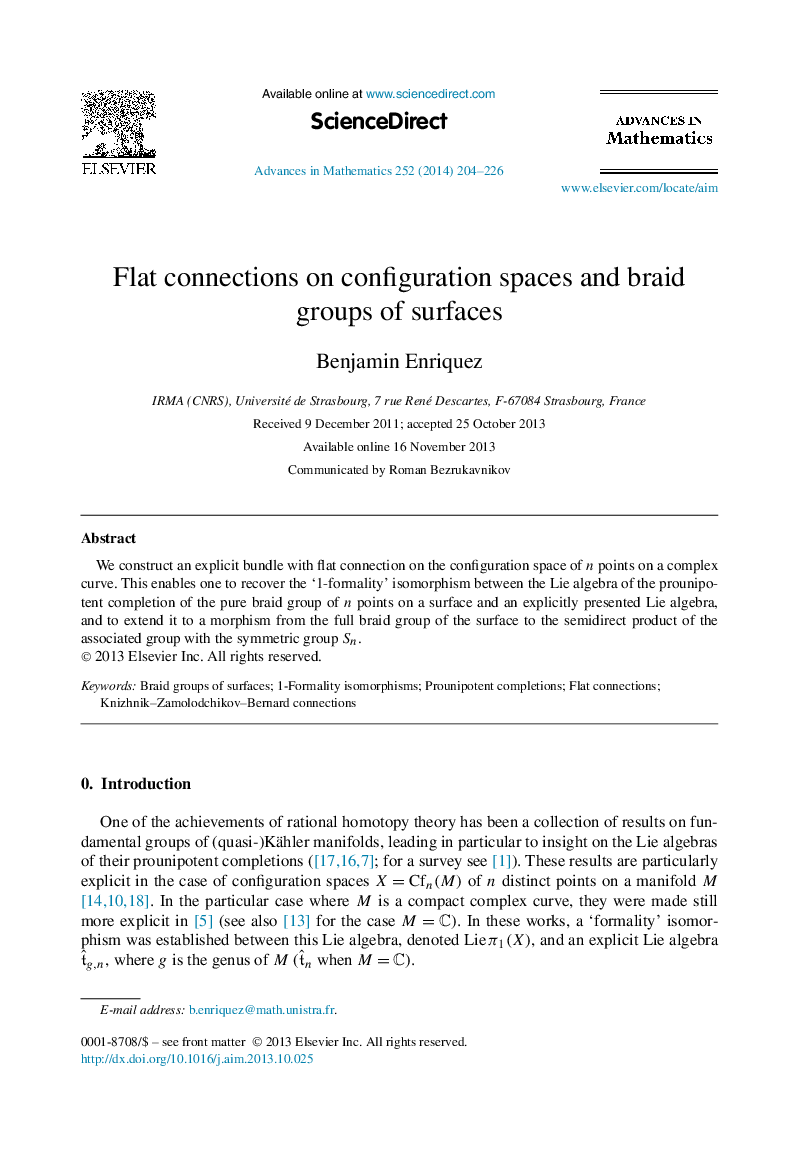 Flat connections on configuration spaces and braid groups of surfaces