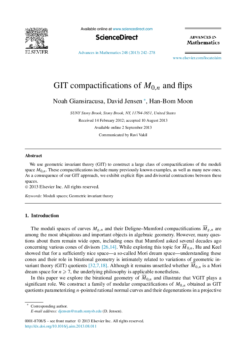 GIT compactifications of M0,n and flips