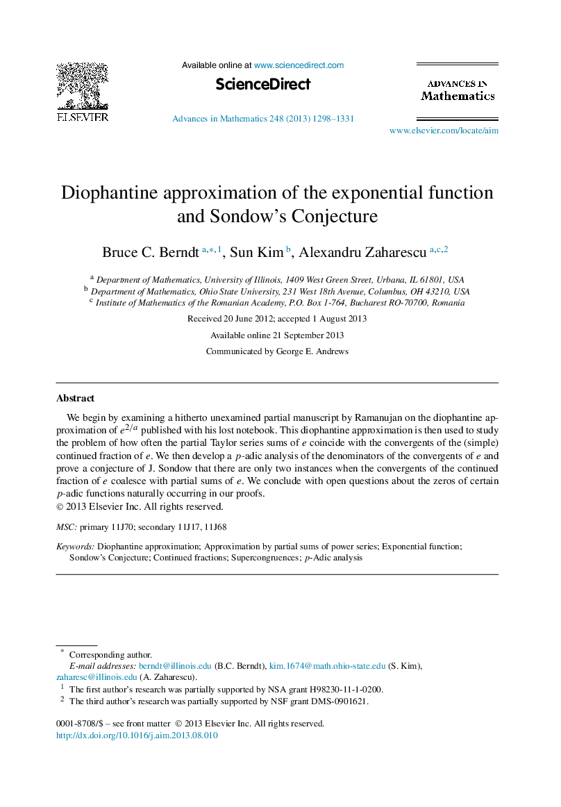 Diophantine approximation of the exponential function and Sondowʼs Conjecture