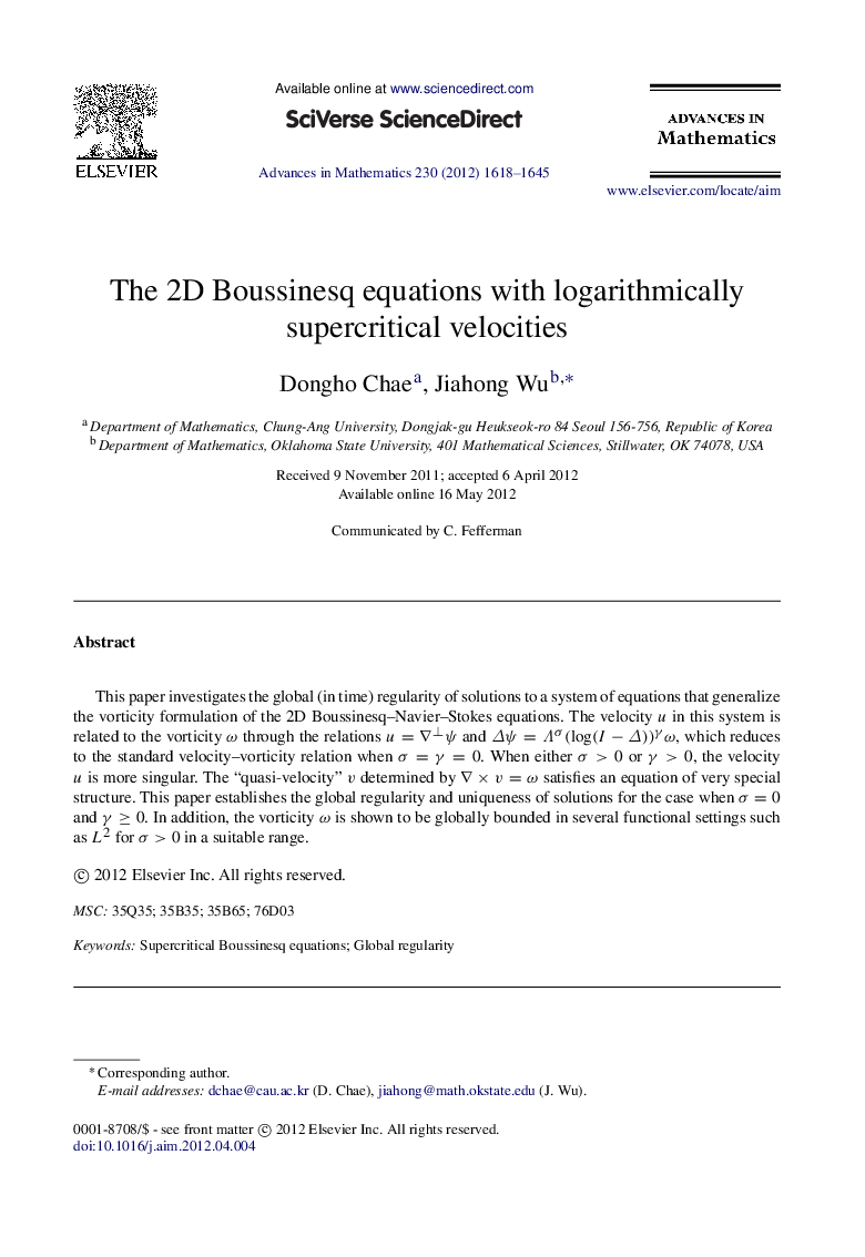 The 2D Boussinesq equations with logarithmically supercritical velocities