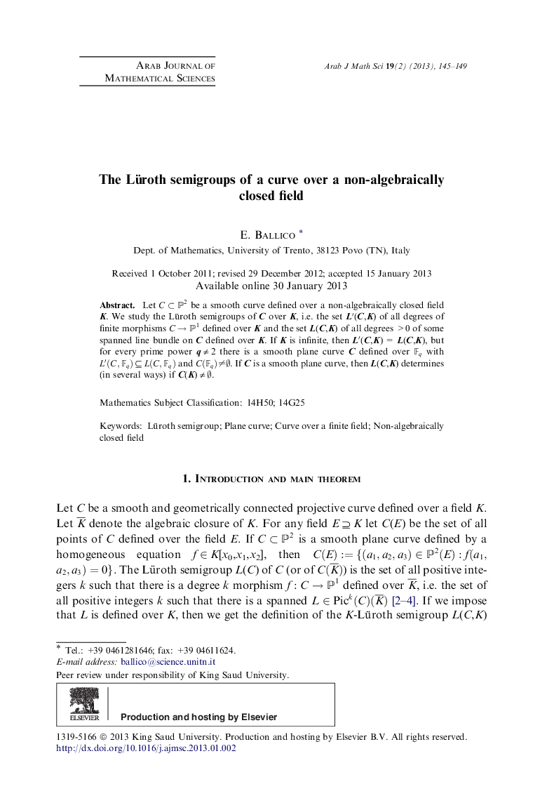 The Lüroth semigroups of a curve over a non-algebraically closed field