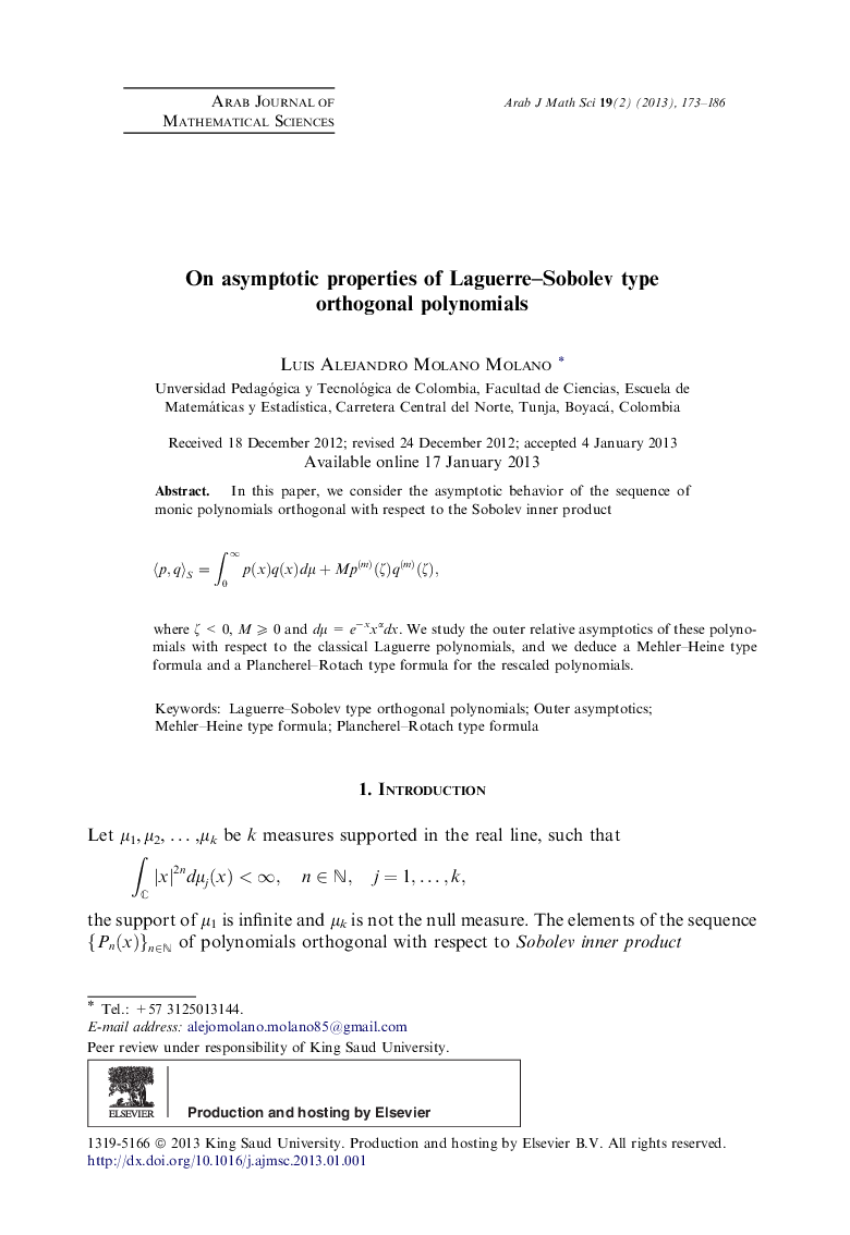 On asymptotic properties of Laguerre–Sobolev type orthogonal polynomials 