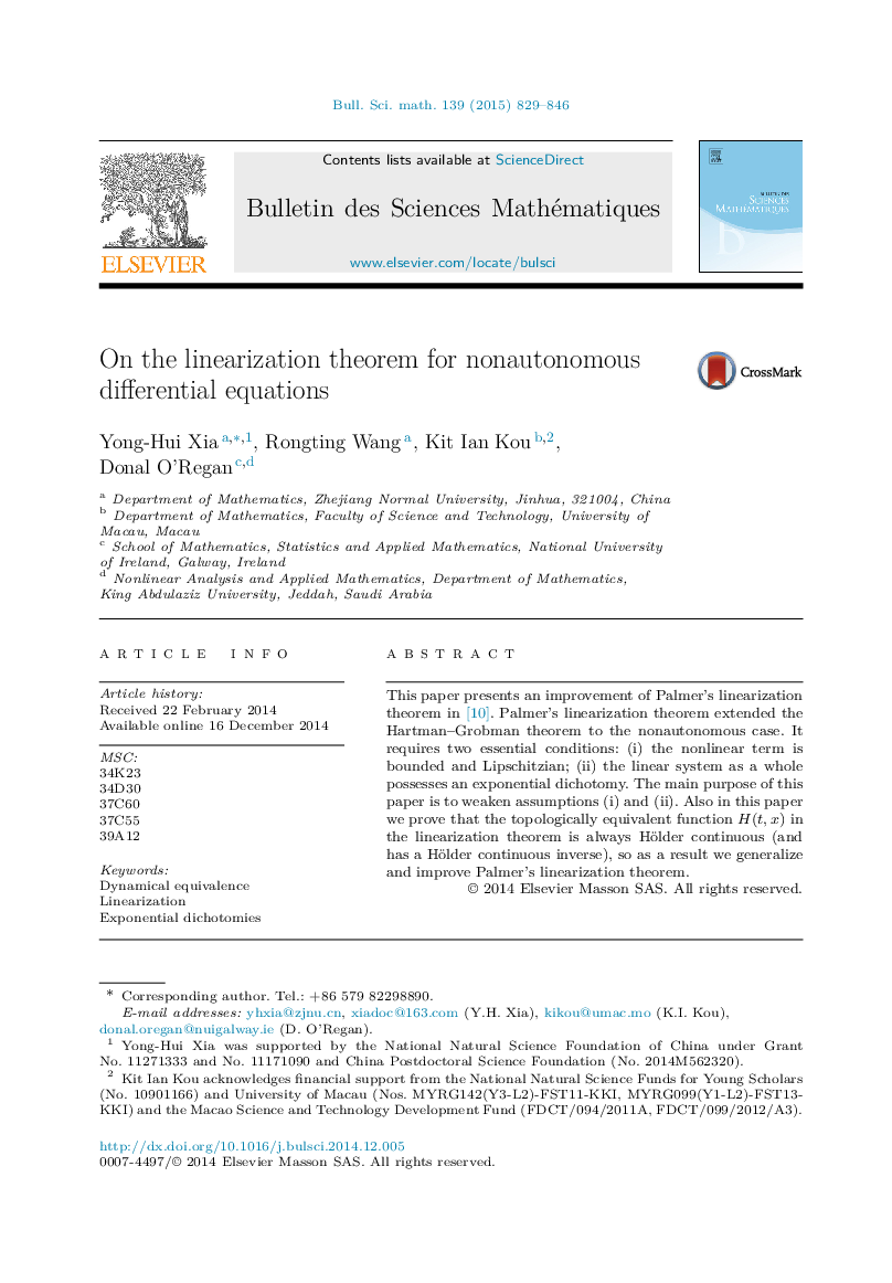 On the linearization theorem for nonautonomous differential equations