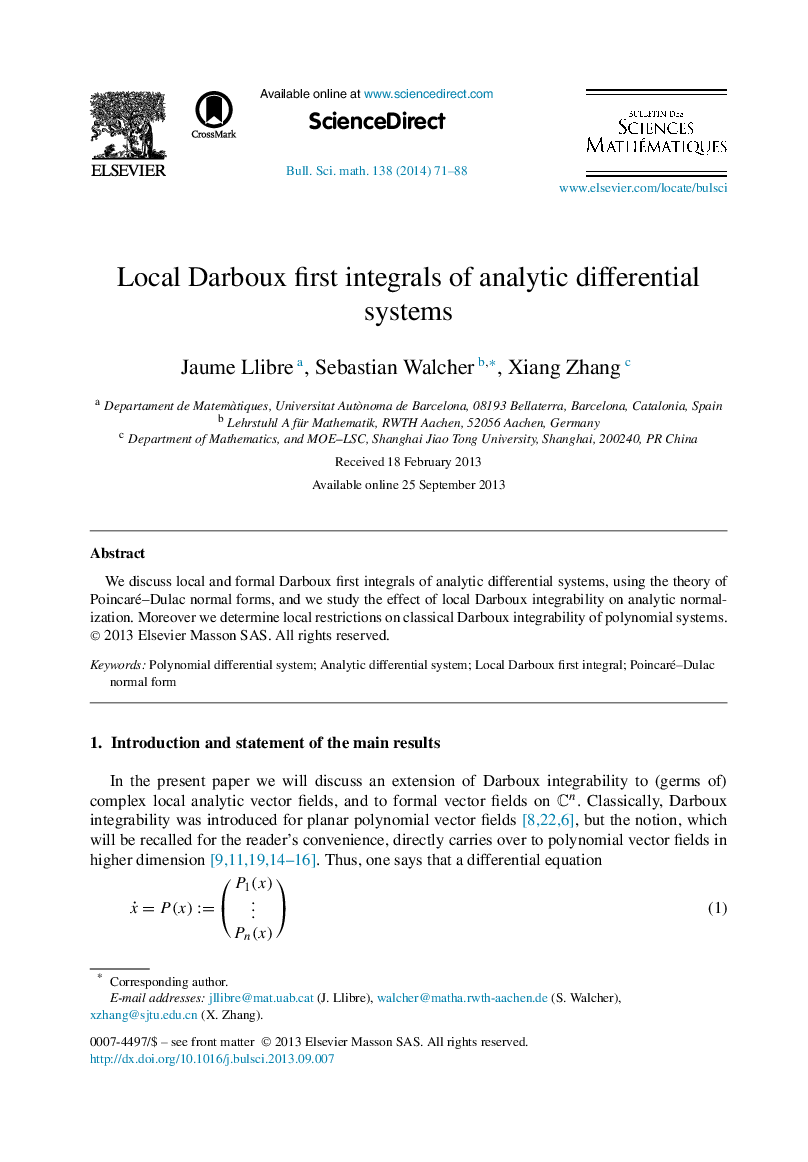 Local Darboux first integrals of analytic differential systems