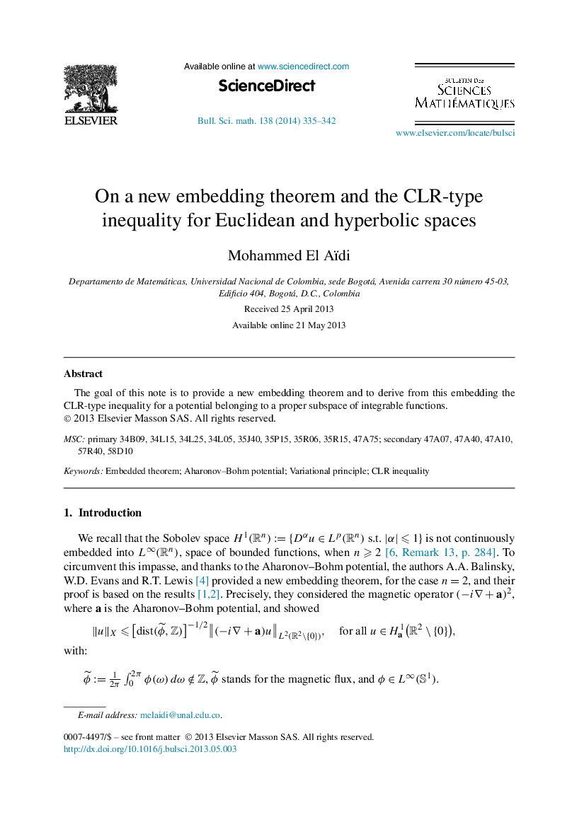 On a new embedding theorem and the CLR-type inequality for Euclidean and hyperbolic spaces