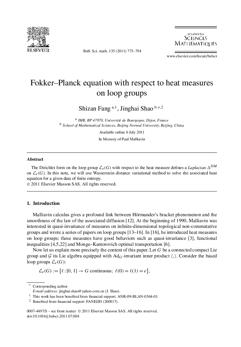 Fokker–Planck equation with respect to heat measures on loop groups