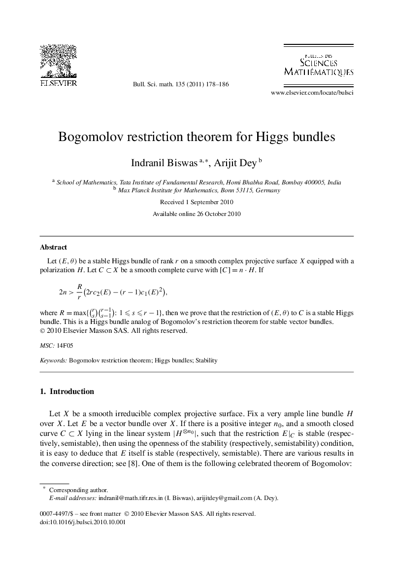 Bogomolov restriction theorem for Higgs bundles