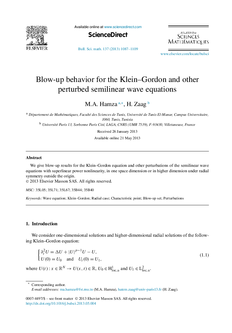 Blow-up behavior for the Klein–Gordon and other perturbed semilinear wave equations