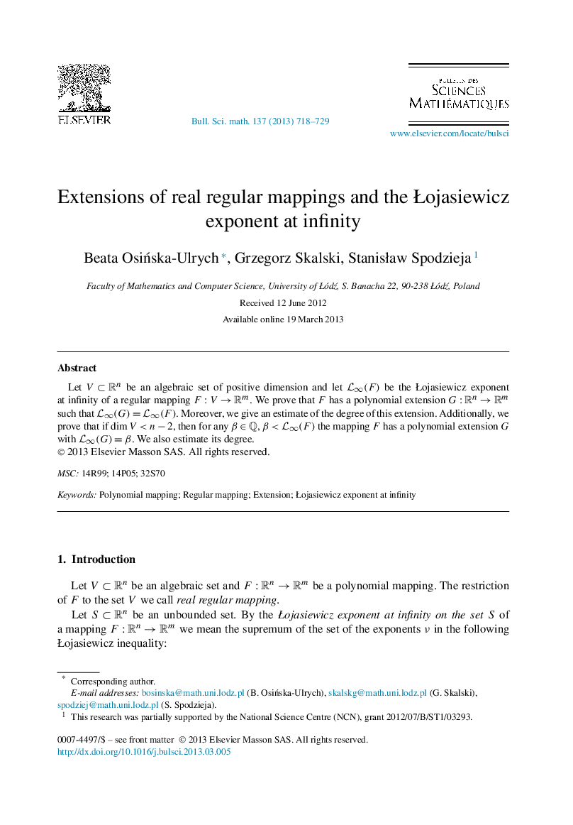 Extensions of real regular mappings and the Łojasiewicz exponent at infinity