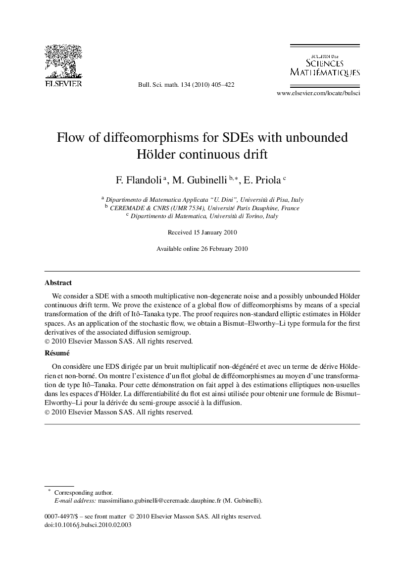 Flow of diffeomorphisms for SDEs with unbounded Hölder continuous drift