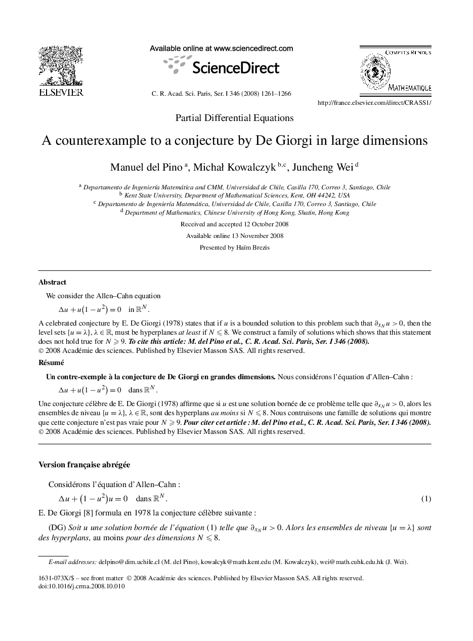 A counterexample to a conjecture by De Giorgi in large dimensions