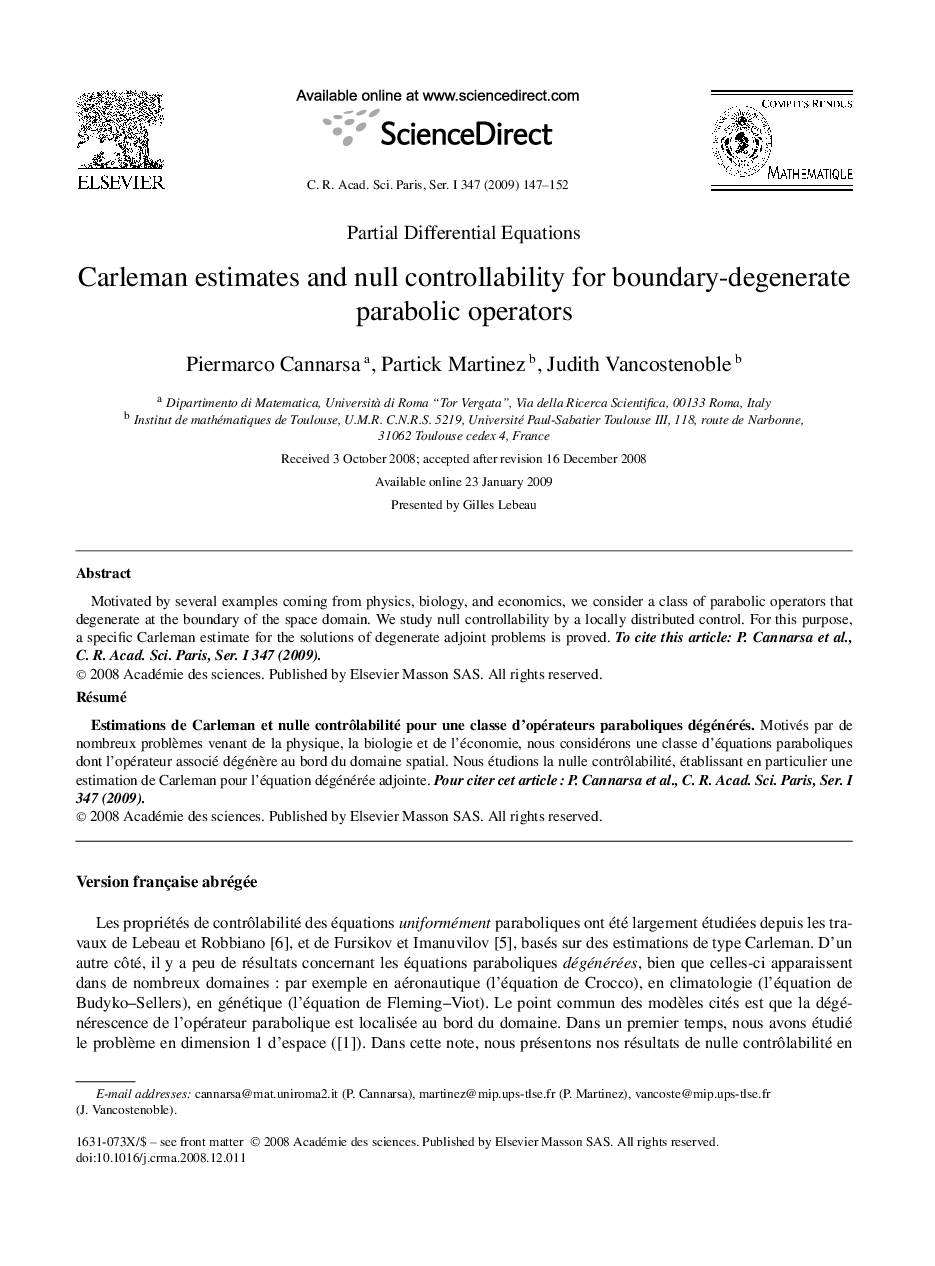 Carleman estimates and null controllability for boundary-degenerate parabolic operators