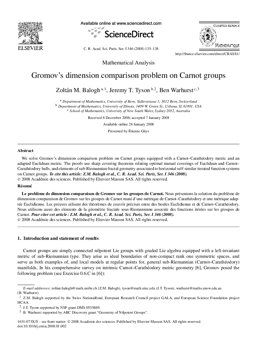 Gromov's dimension comparison problem on Carnot groups