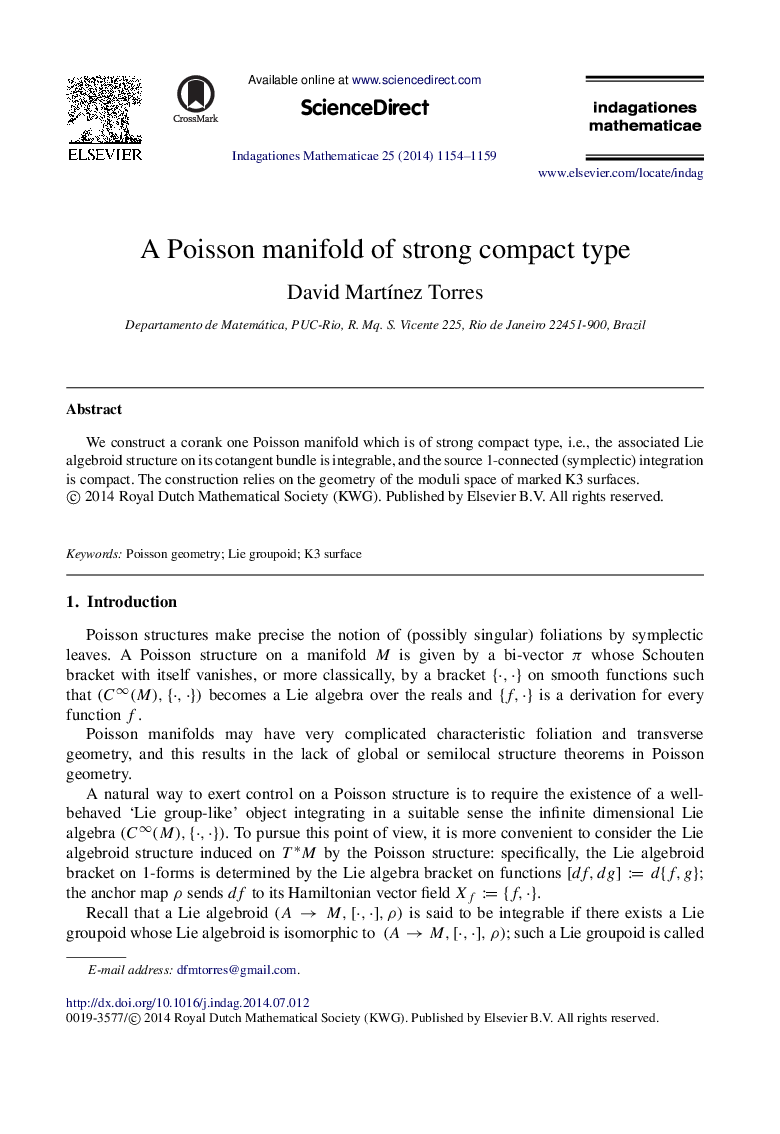 A Poisson manifold of strong compact type
