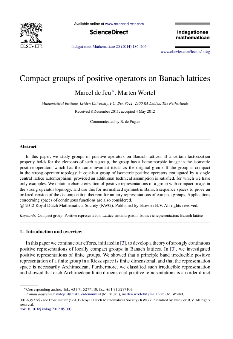 Compact groups of positive operators on Banach lattices