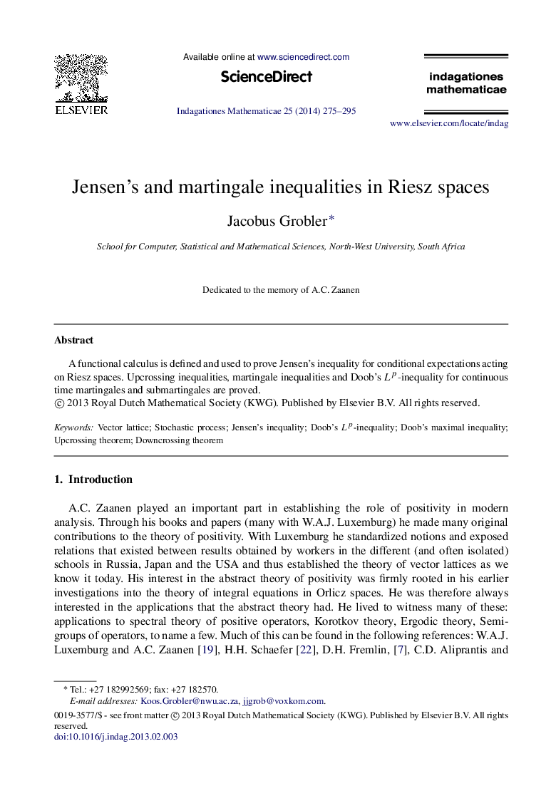 Jensen’s and martingale inequalities in Riesz spaces