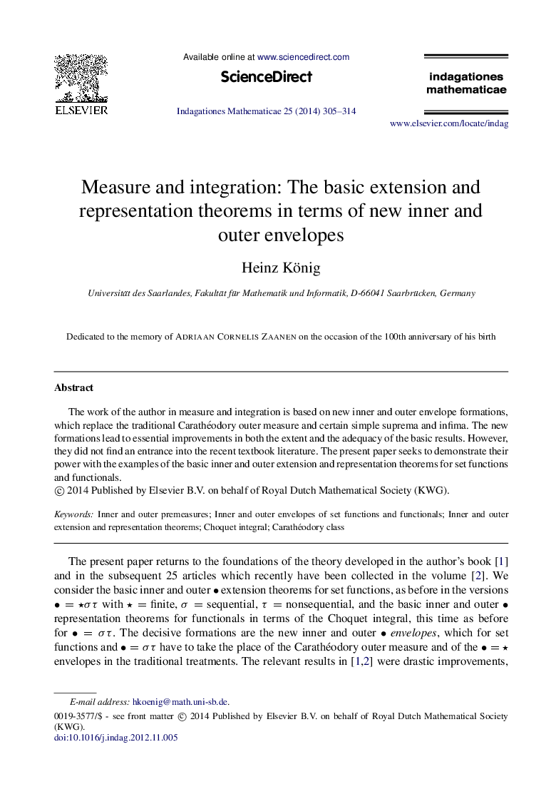 Measure and integration: The basic extension and representation theorems in terms of new inner and outer envelopes