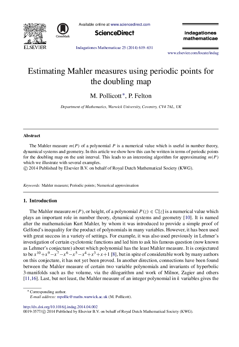 Estimating Mahler measures using periodic points for the doubling map