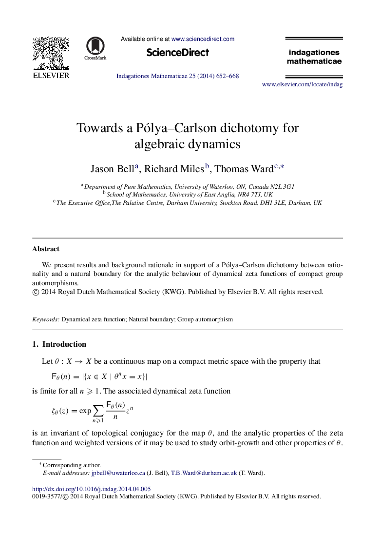 Towards a Pólya–Carlson dichotomy for algebraic dynamics