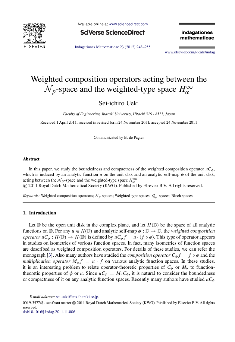 Weighted composition operators acting between the NpNp-space and the weighted-type space Hα∞