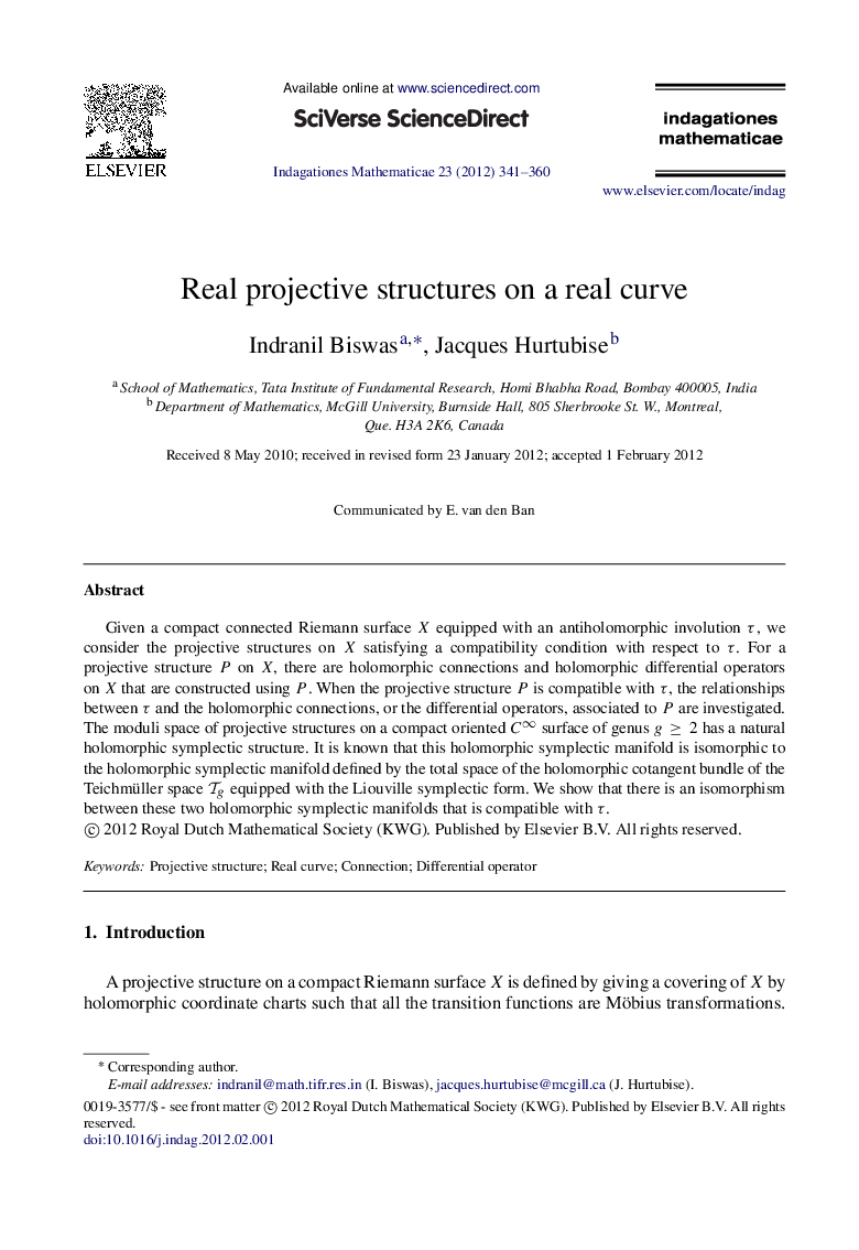Real projective structures on a real curve