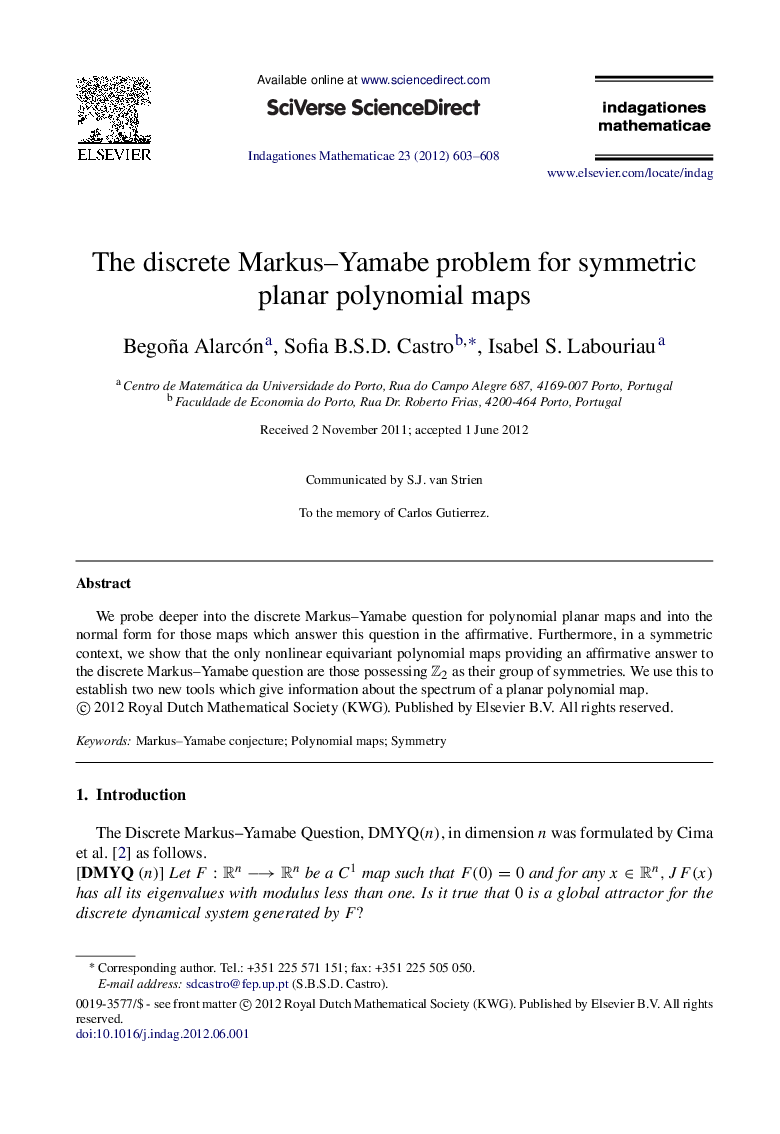 The discrete Markus–Yamabe problem for symmetric planar polynomial maps