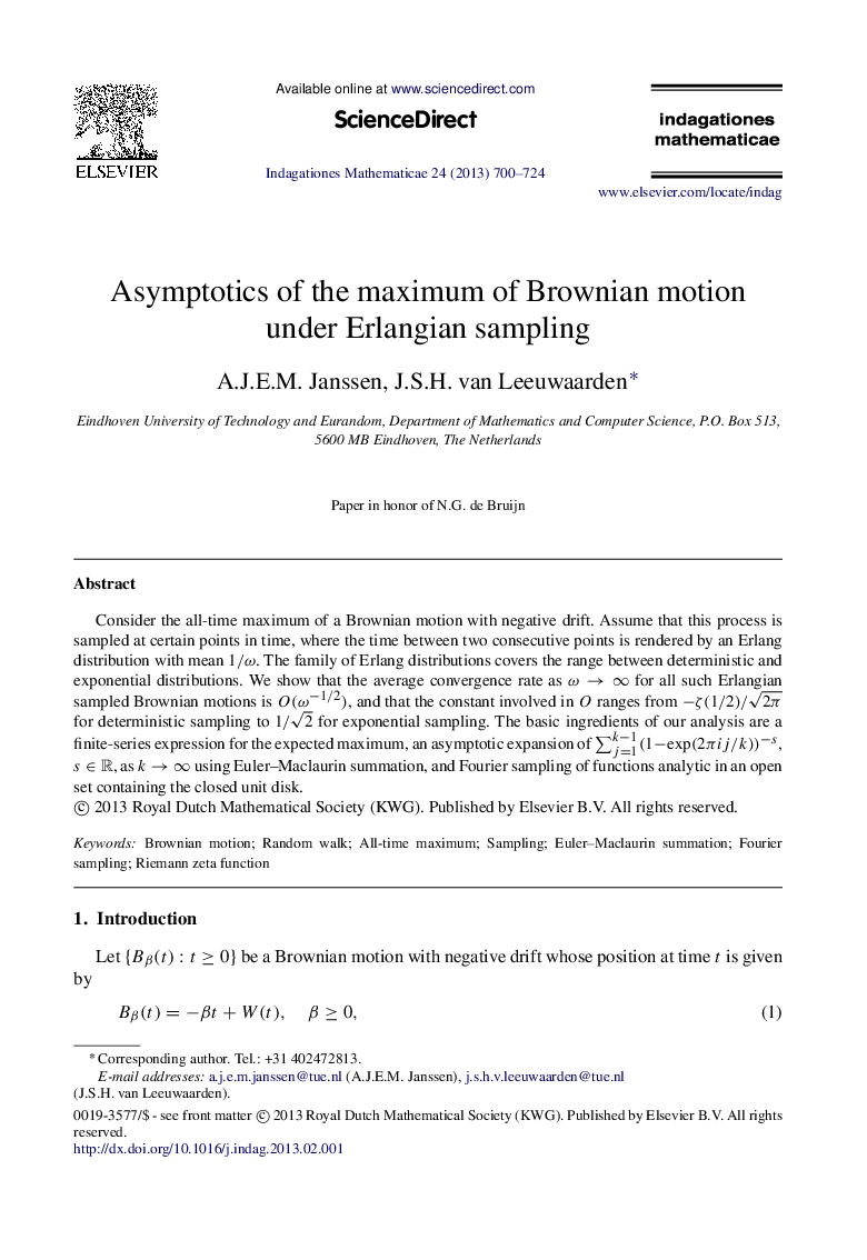 Asymptotics of the maximum of Brownian motion under Erlangian sampling