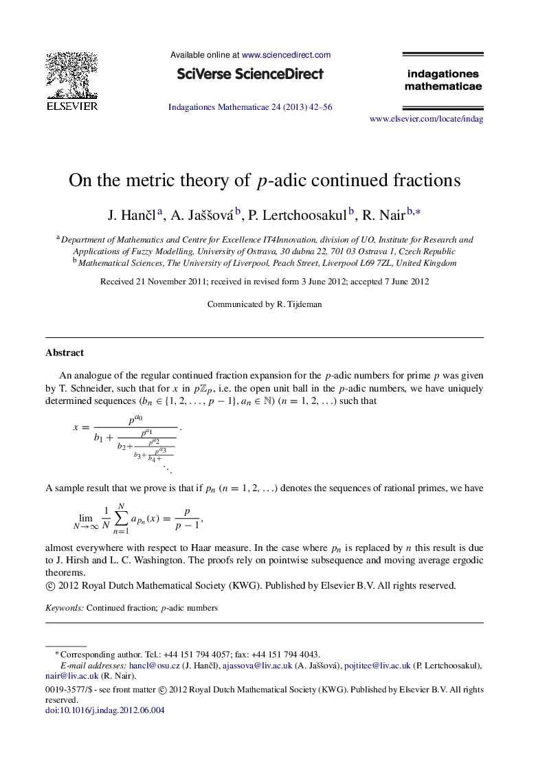 On the metric theory of p-adic continued fractions