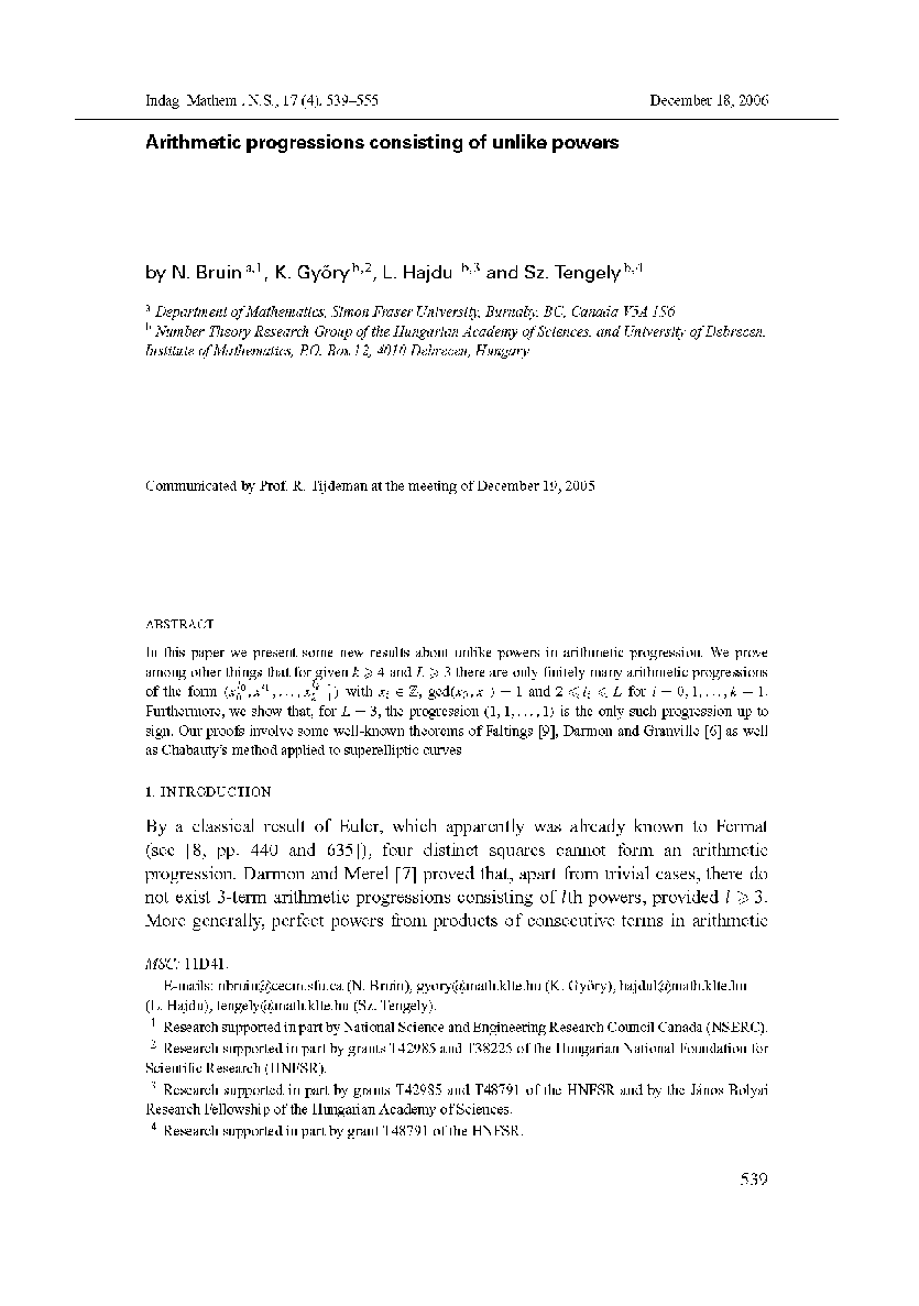 Arithmetic progressions consisting of unlike powers